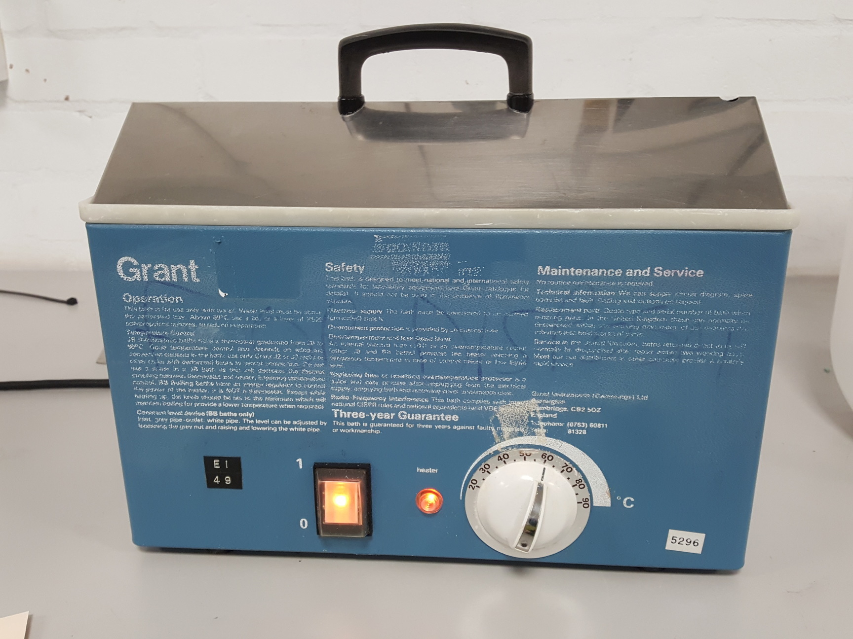 Grant JB1 Lab Water Bath 67C Heating With Lid