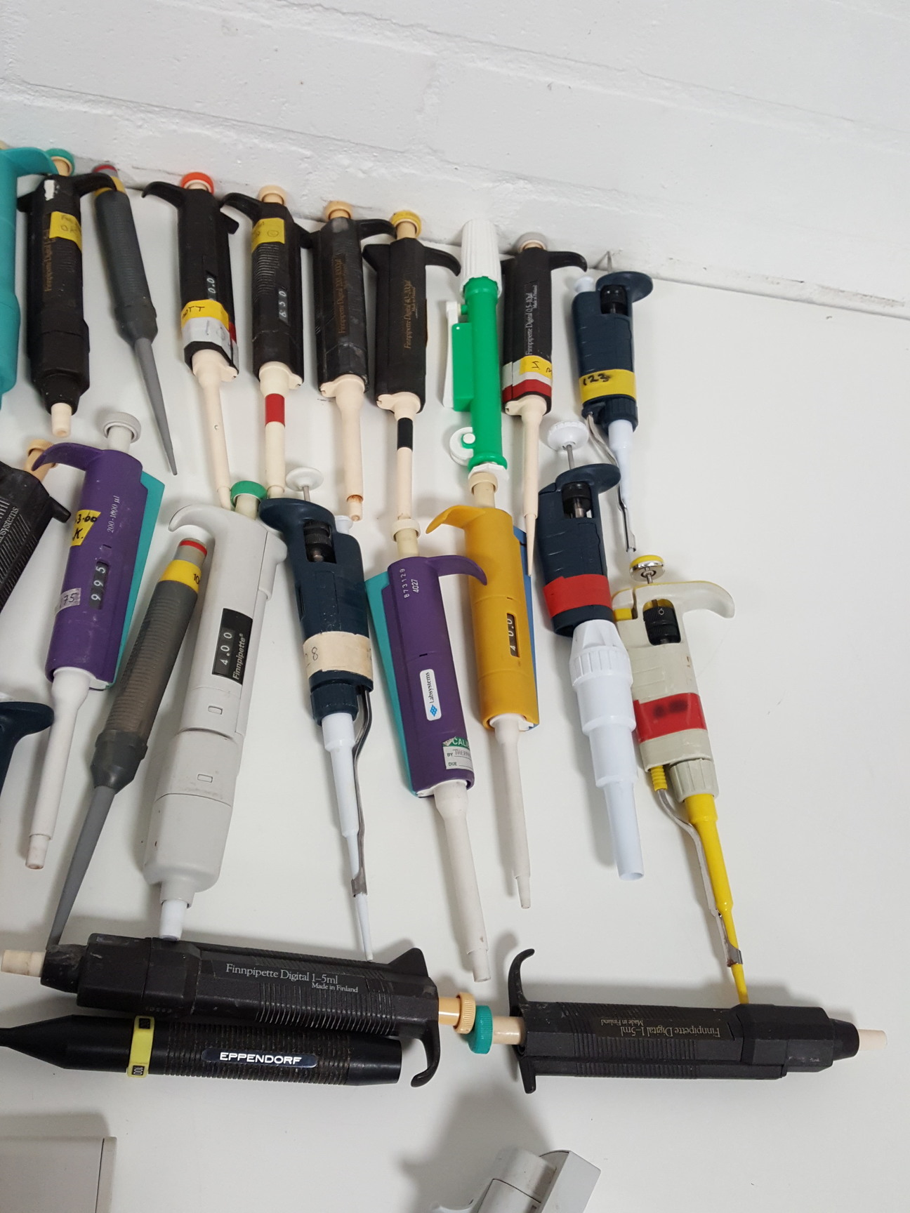 Image of Job Lot 38 Lab Pipettes, Eppendorf, Gilson, Finnpipette, Thermo