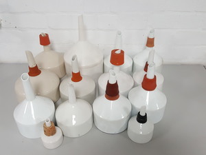 Thumbnail image of 14x Buchner Filter Funnels Ceramic & Plastic Lab Chemistry Teaching