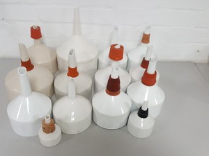 Thumbnail image of 14x Buchner Filter Funnels Ceramic & Plastic Lab Chemistry Teaching