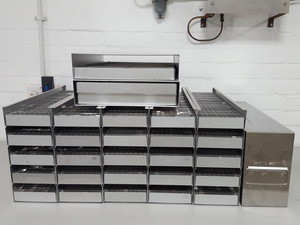 Thumbnail image of Lot of 6 Denley Stainless Steel Lab Freezer Racks Tray