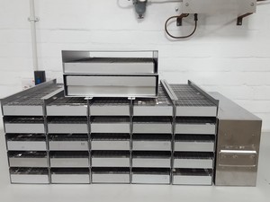 Thumbnail image of Lot of 6 Denley Stainless Steel Lab Freezer Racks Tray