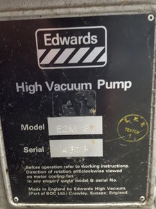 Thumbnail image of Edwards E2M80 High Vacuum Mechanical Pump Lab