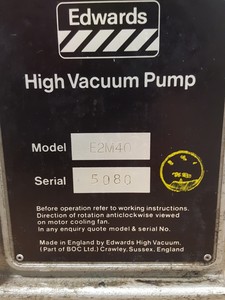 Thumbnail image of Edwards E2M40 High Vacuum Mechanical Pump Lab