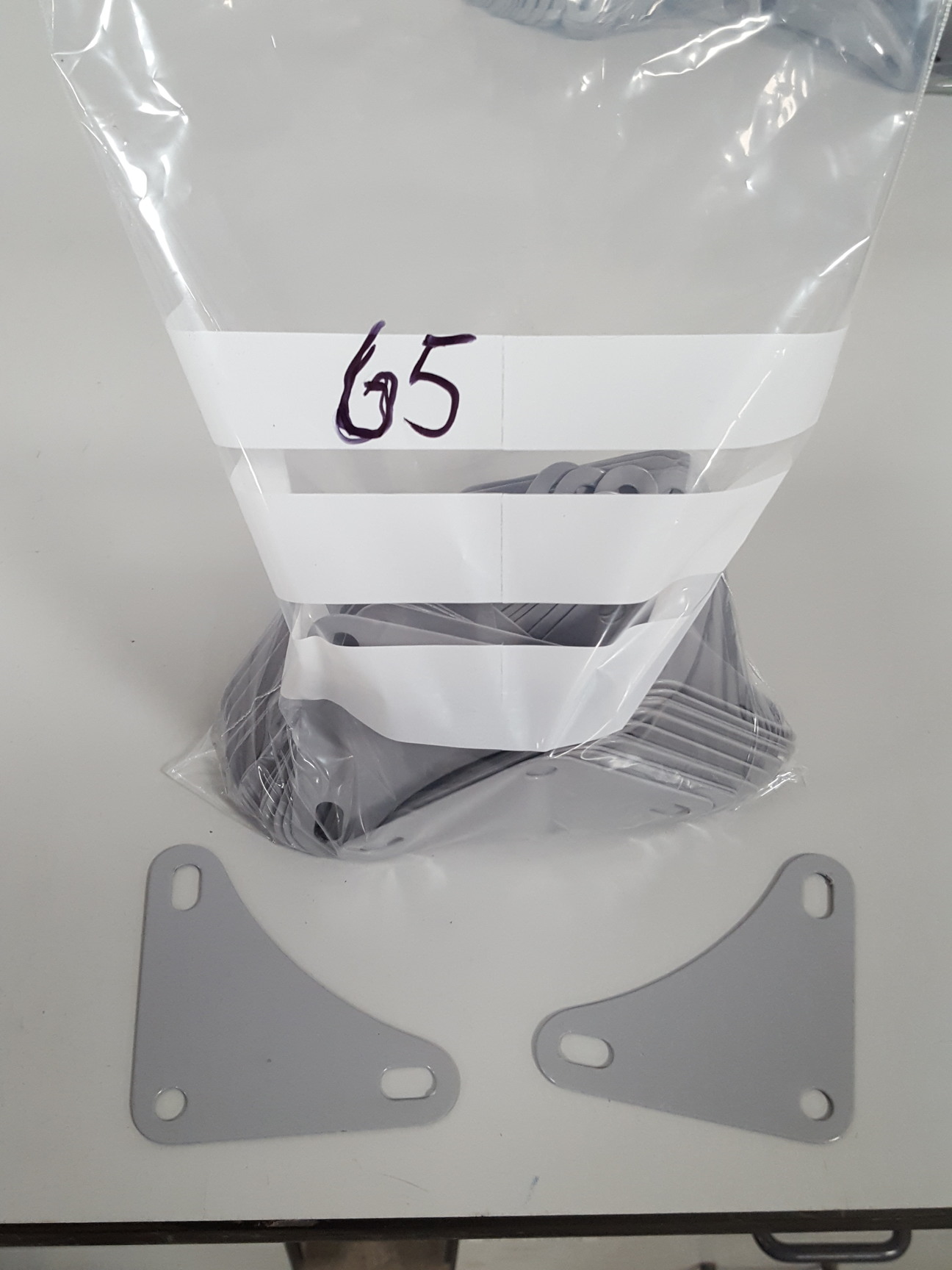 Lot of 65 Dexion Slotted Angle Corner Light Grey Racking