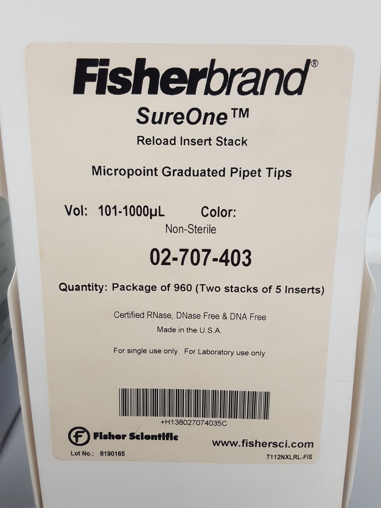 Image of 2x Fisherbrand SureOne Micropoint Graduated Pipette Tips(960 each) 100-1000ul