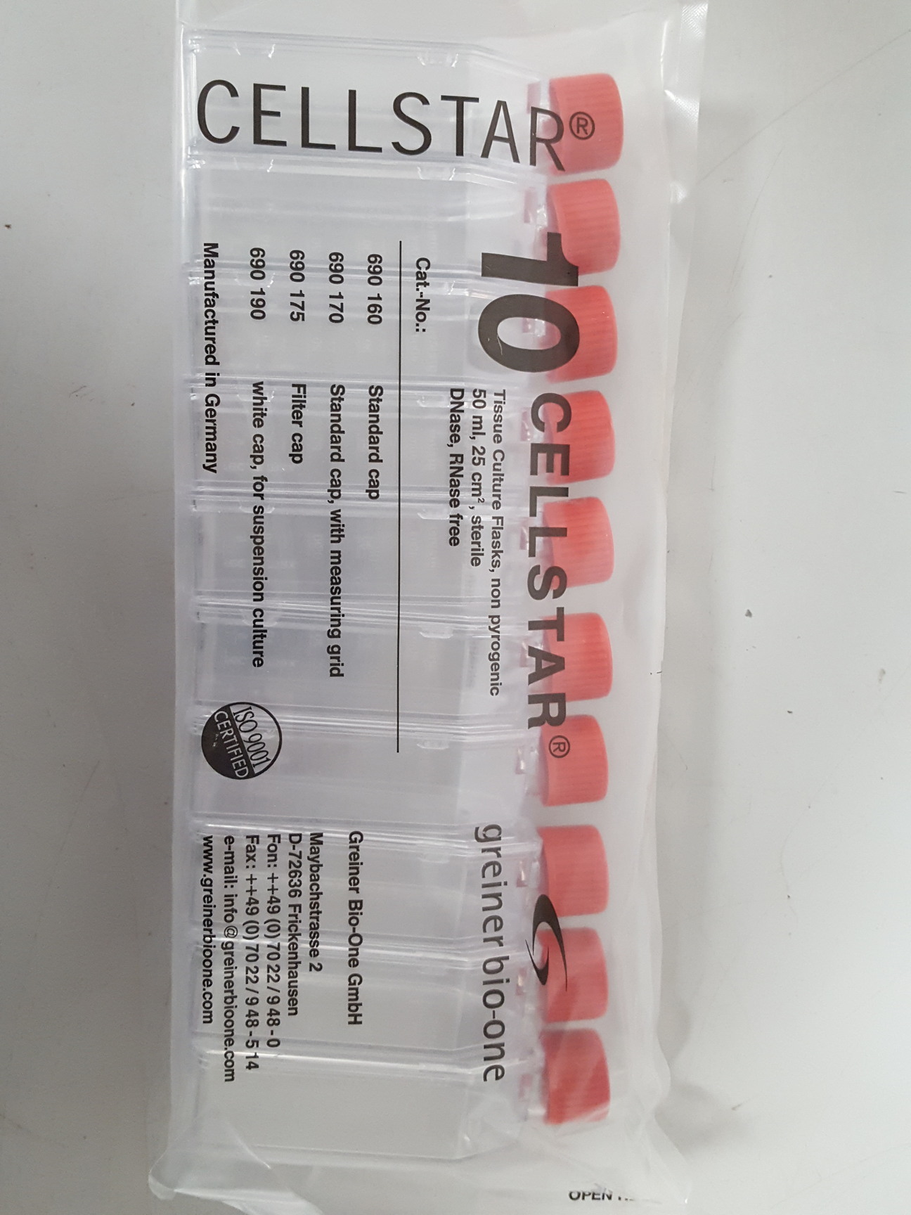 Image of 14x Greiner Bio-One CellStar Cell Tissue Culture Flask 13x 50mL, 1x 250mL