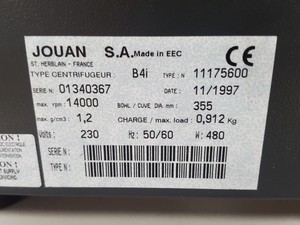 Thumbnail image of Jouan B4i Bench-Top Lab Centrifuge 14000rpm + Tube Rotor Lab