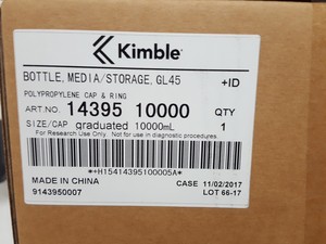 Thumbnail image of 1x 10000mL 10L Duran Bottle + Lid Kimble Kimax GL45 Lab Glassware Laboratory