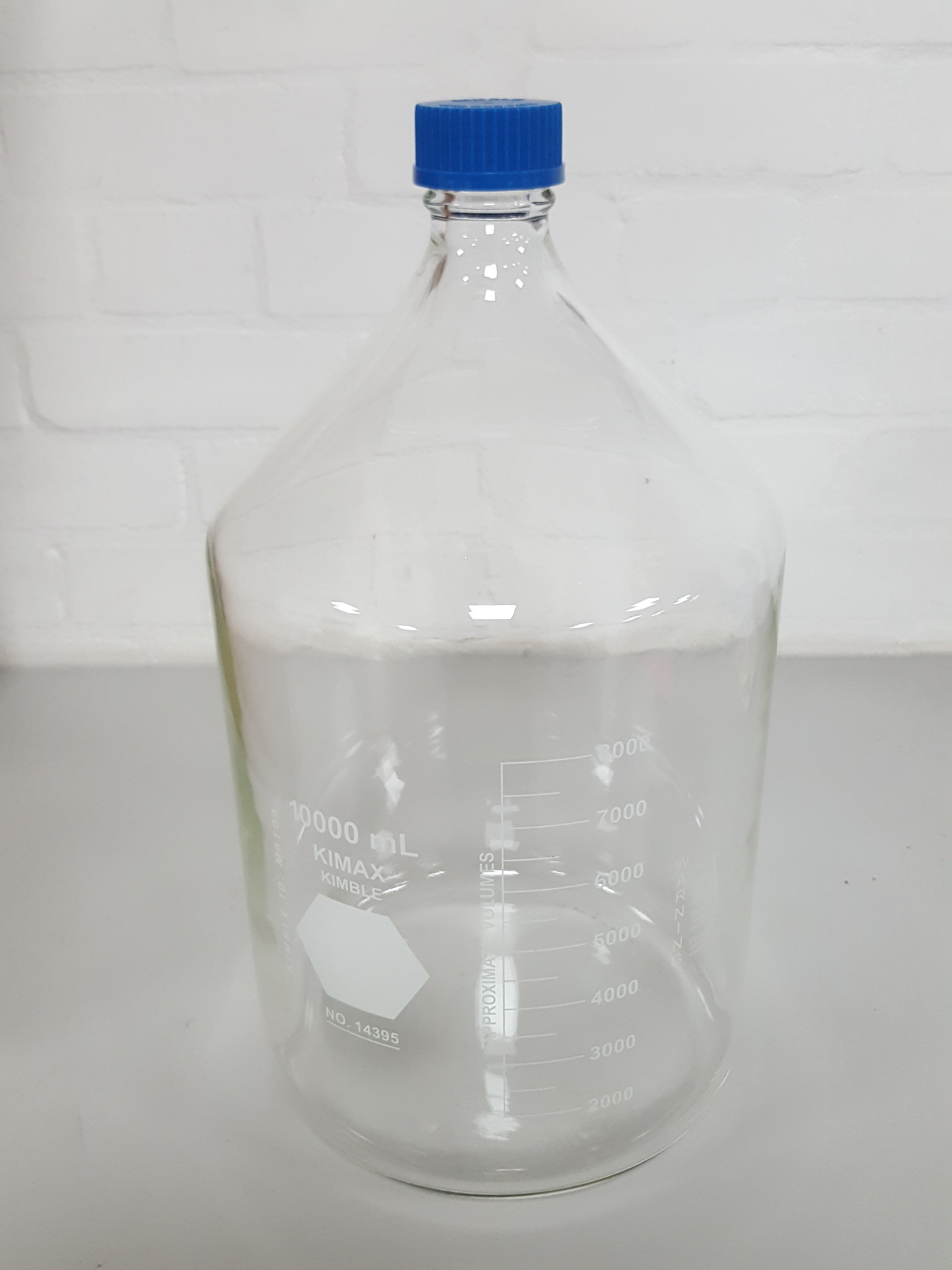 Image of 1x 10000mL 10L Duran Bottle + Lid Kimble Kimax GL45 Lab Glassware Laboratory