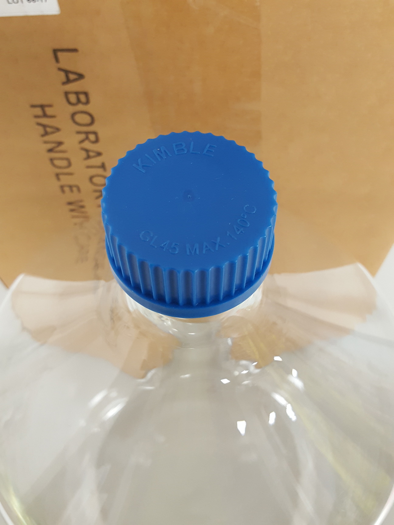 Image of 1x 10000mL 10L Duran Bottle + Lid Kimble Kimax GL45 Lab Glassware Laboratory