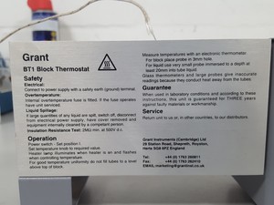 Thumbnail image of Grant BT1 PCR Dry Block Heater Lab