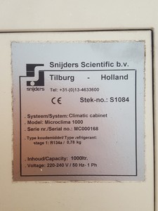 Thumbnail image of Snijders Scientific Microclima 1000 Large Plant Growth Chamber Incubator Lab