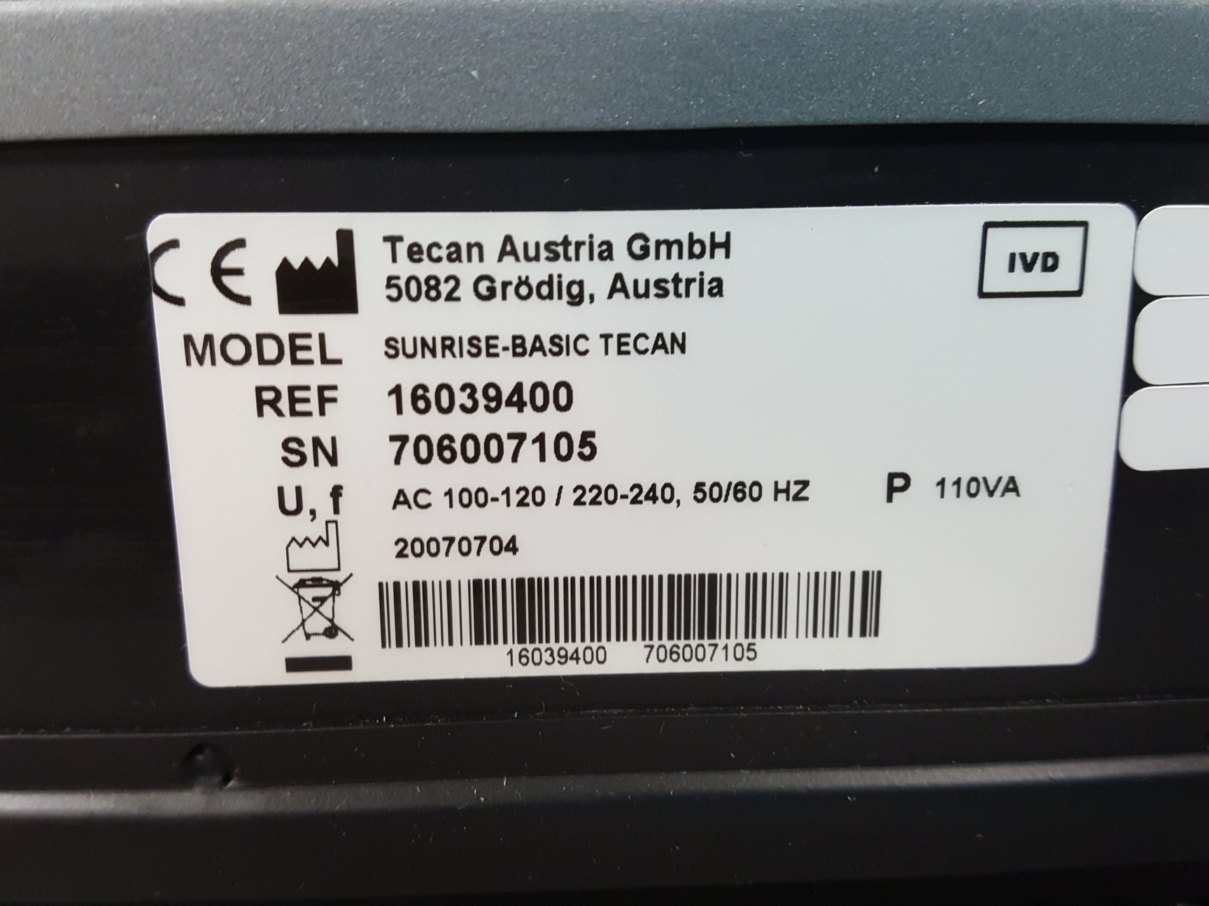 Image of Tecan Sunrise Basic Microplate Absorbance Reader Lab