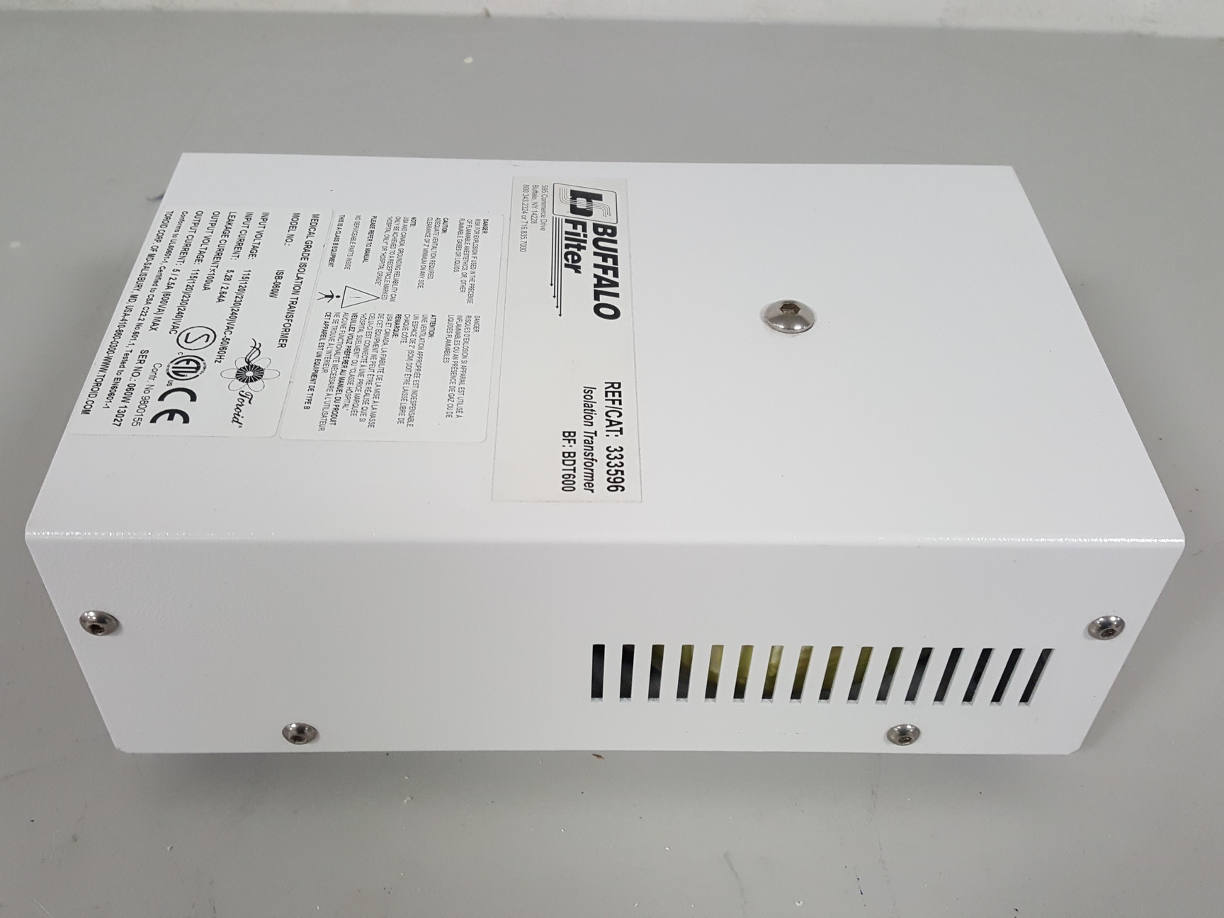 Image of Buffalo Filter ISB-060W Medical Grade Isolation Transformer