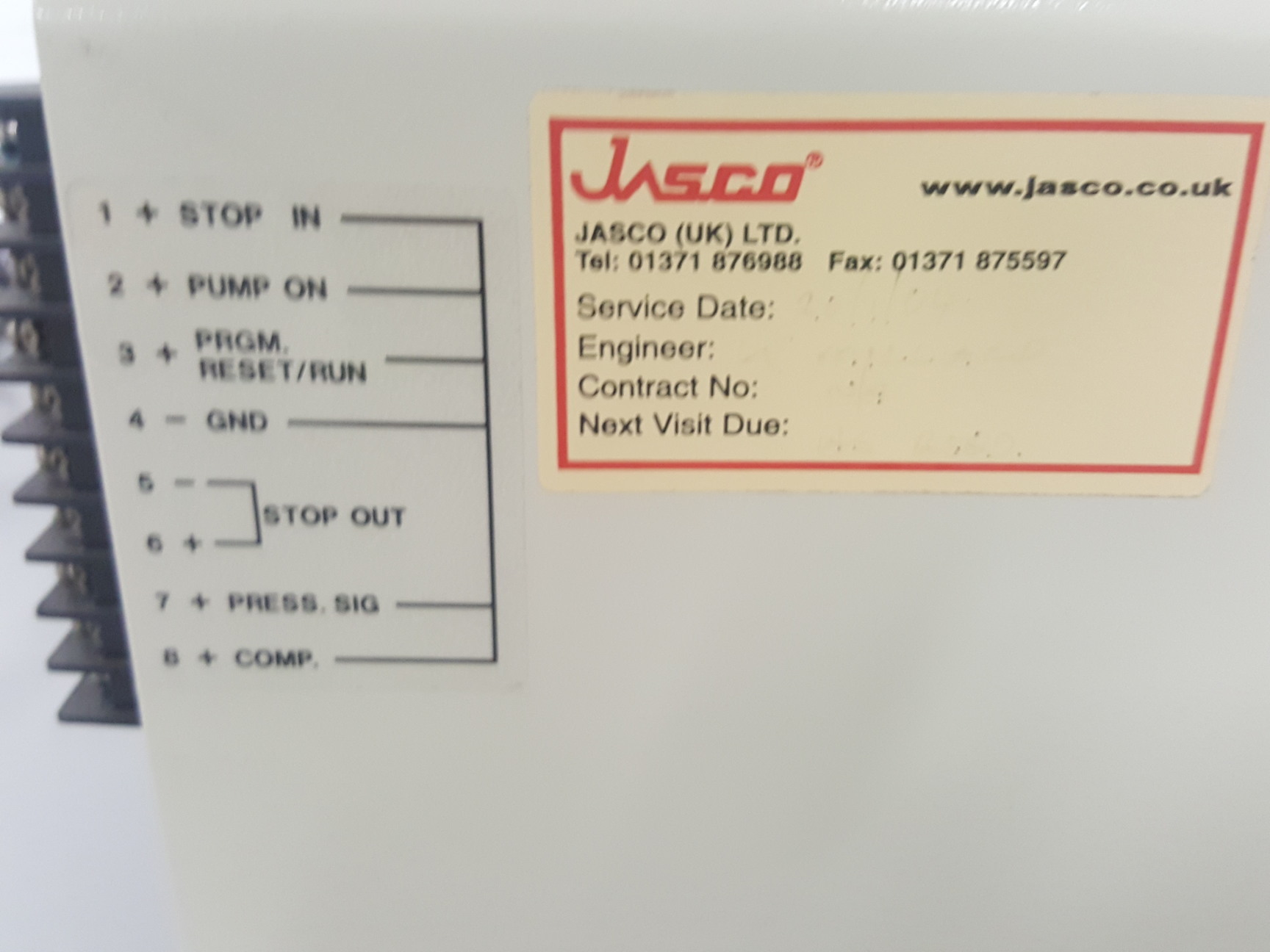 Image of Jasco UV-1575 Detector, PU1585 HPLC Pump, MX-2080-32 Mixer, DG-1580-54 Degasser