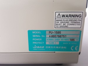 Thumbnail image of Jasco UV-1575 Detector, PU1585 HPLC Pump, MX-2080-32 Mixer, DG-1580-54 Degasser