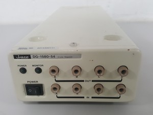 Thumbnail image of Jasco UV-1575 Detector, PU1585 HPLC Pump, MX-2080-32 Mixer, DG-1580-54 Degasser