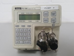 Thumbnail image of Jasco UV-1575 Detector, PU1585 HPLC Pump, MX-2080-32 Mixer, DG-1580-54 Degasser