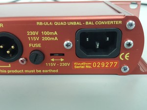 Thumbnail image of Sonifex Redbox RB-UL4 Quad Stereo Unbalanced to Balanced Converter