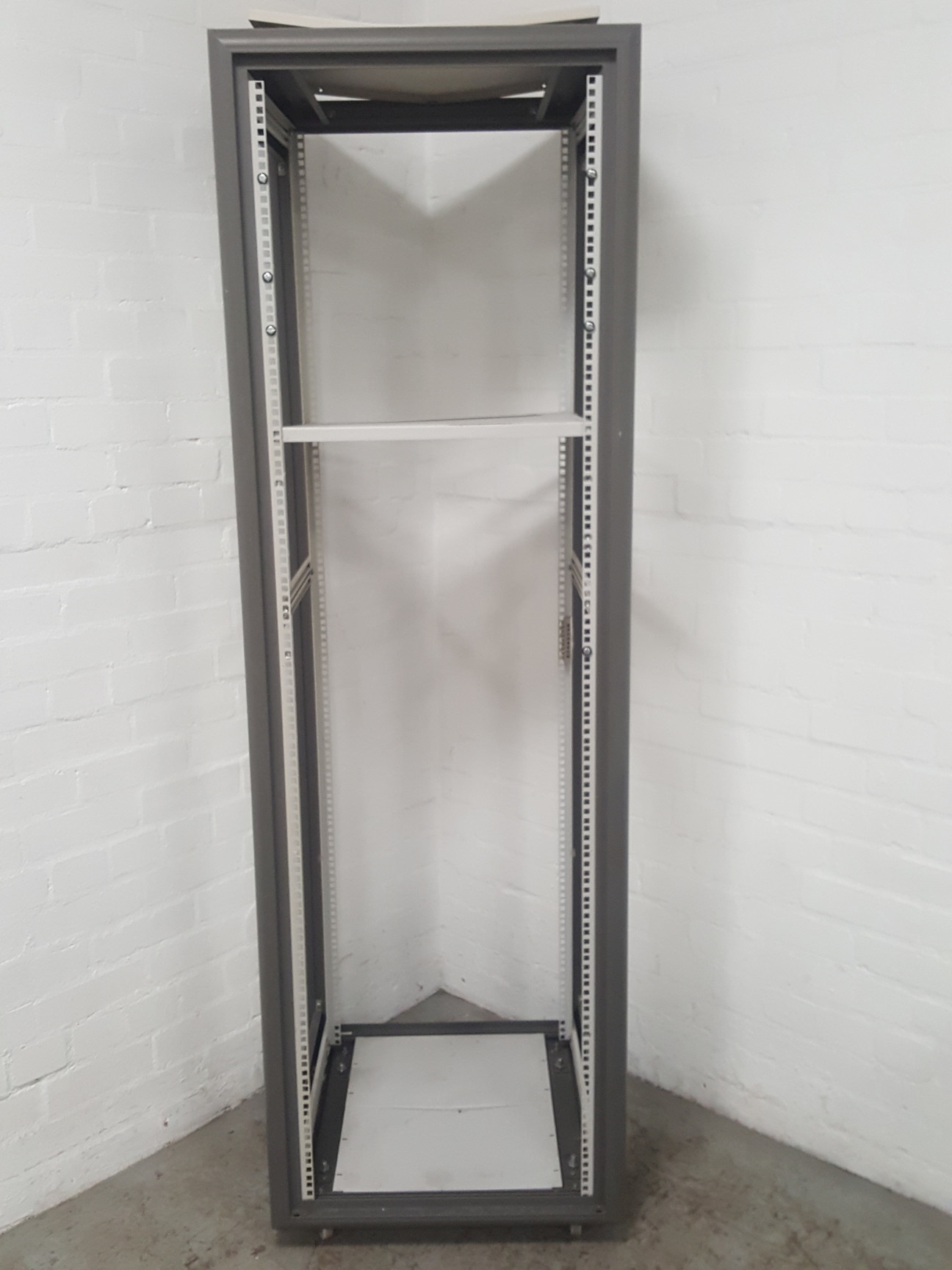 Image of 4 Post Open Frame Server Data Rack Upright Tall On Wheels