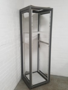 Thumbnail image of 4 Post Open Frame Server Data Rack Upright Tall On Wheels