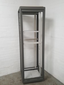 Thumbnail image of 4 Post Open Frame Server Data Rack Upright Tall On Wheels