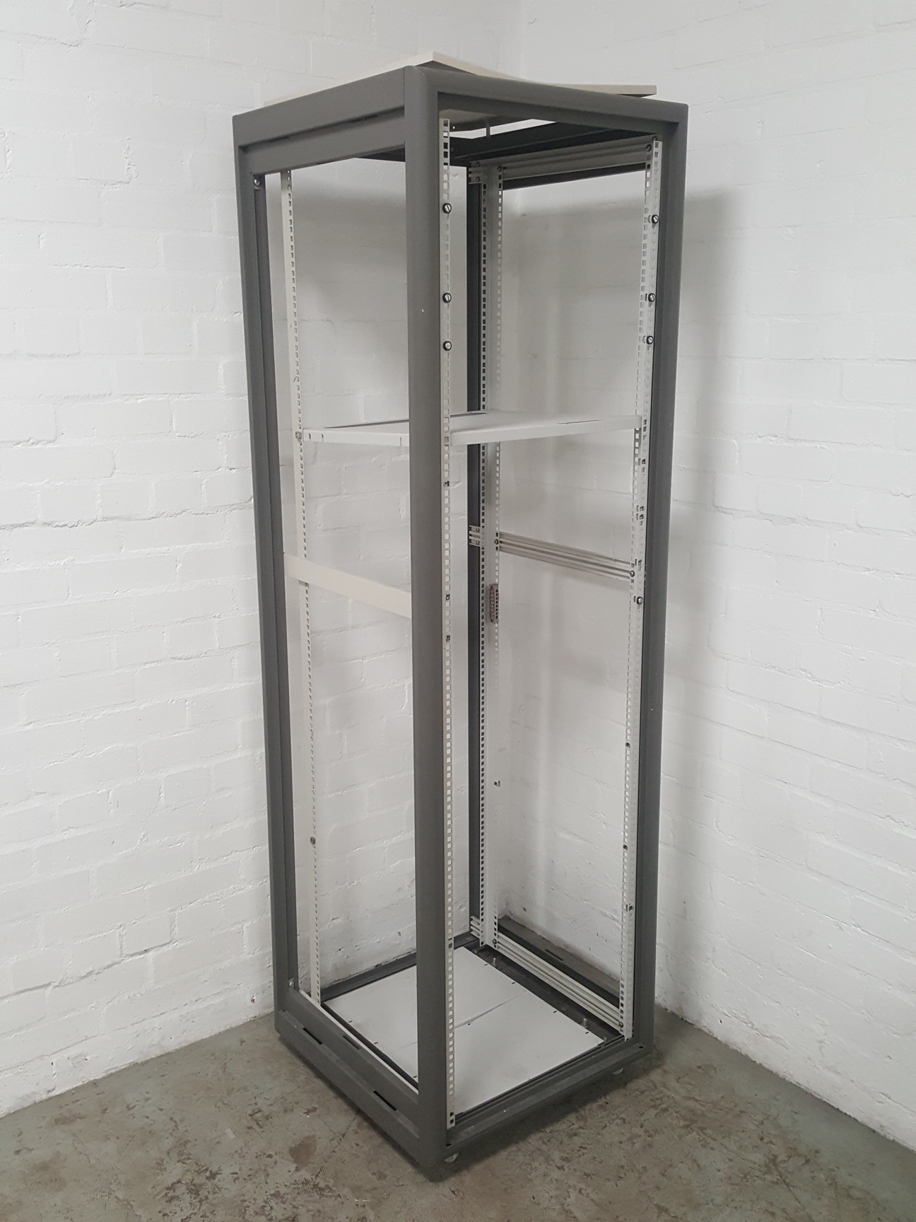 Image of 4 Post Open Frame Server Data Rack Upright Tall On Wheels
