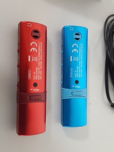 Thumbnail image of 2x Sony Walkman NWZ-B183 With Built-in USB Mp3 Players Red & Blue Music