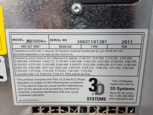 Thumbnail image of 3D Systems ProJet 3000 HD Plus 3D Printer