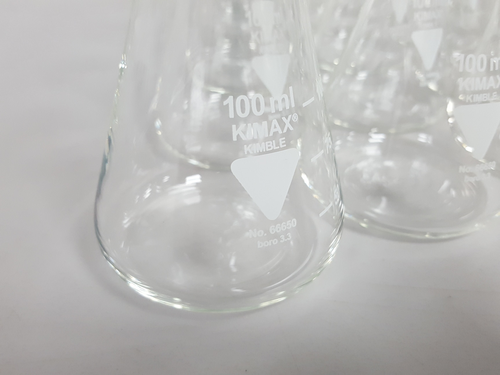 50x 100mL Erlenmeyer Flask ISO Wide Neck Graduated Kimble Kimax Lab