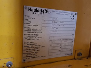 Thumbnail image of Haulotte MAT Star 10 10m Electric Cherry Picker Vertical Mast Lift 2008