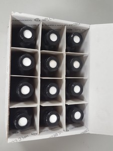 Thumbnail image of 12x Supelco Amber Screw Cap Bottles With Hole Cap & Septa (2oz) Lab