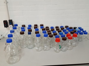 Thumbnail image of Lot of 61x Multi-Type Lab Glass Bottles Lab Glassware