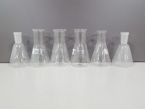 Thumbnail image of 92x Conical Flasks Lab Glassware 3L, 2L, 1L, 500mL, 250mL, 100mL, 50mL, 25mL