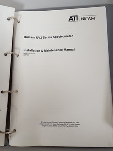 Thumbnail image of 2x ATI Unicam UV & UV2 Series User Manual & Prism Instruction Manual