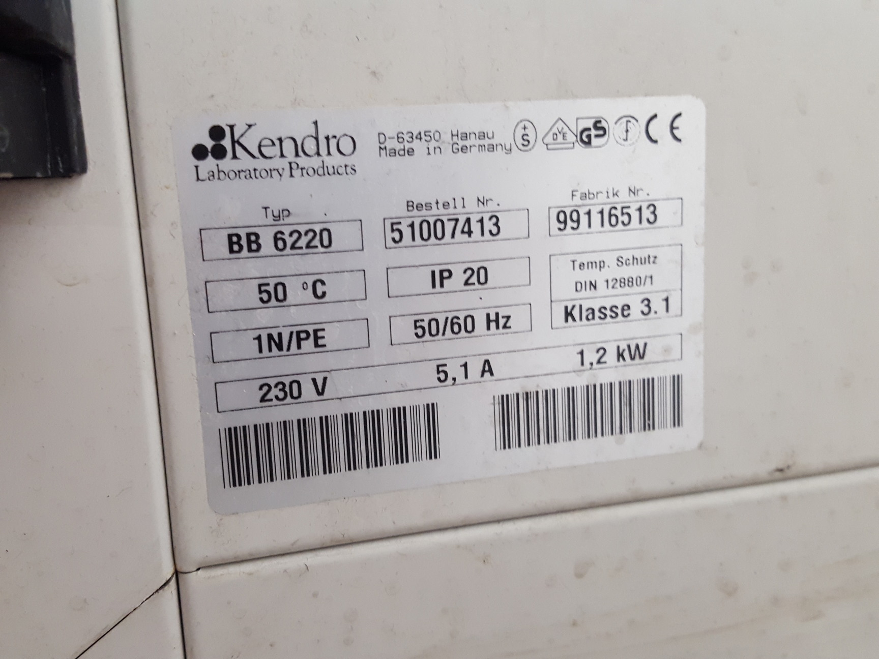 Image of Heraeus BB 6220 CO2 Laboratory Incubator Lab 