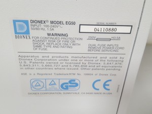 Thumbnail image of Dionex HPLC System LC30 Oven, AD25 Detector, CD25, AS40, EG50, GP50, PC10,