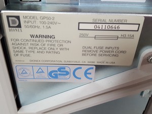 Thumbnail image of Dionex HPLC System LC30 Oven, AD25 Detector, CD25, AS40, EG50, GP50, PC10,