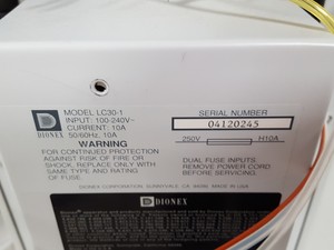 Thumbnail image of Dionex HPLC System LC30 Oven, AD25 Detector, CD25, AS40, EG50, GP50, PC10,