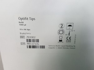 Thumbnail image of 18 Packs of 96 Sartorius Optifit Refill Tips 1000ul Lab 791002 1728 Tips