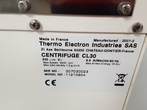 Thumbnail image of Thermo Scientific IEC CL30 Centrifuge Lab + T20 Microplate Rotor