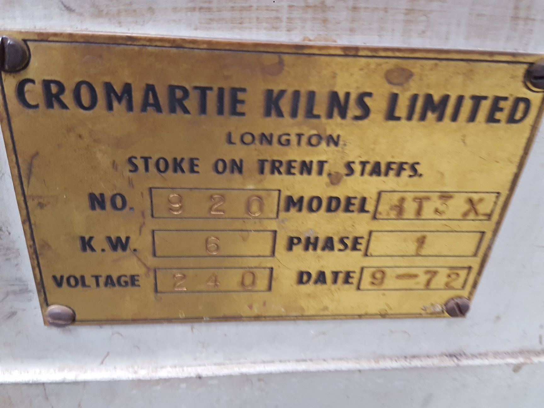 Image of Cromartie Kilns No 920, HT3X, 3-Phase Furnace / Annealing Kiln Lab