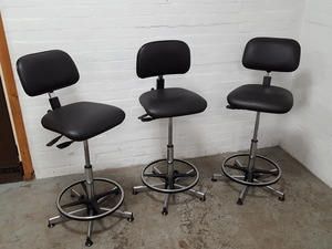 Thumbnail image of 3x VWR Lab Chairs With Adjustable Back & Foot Rest