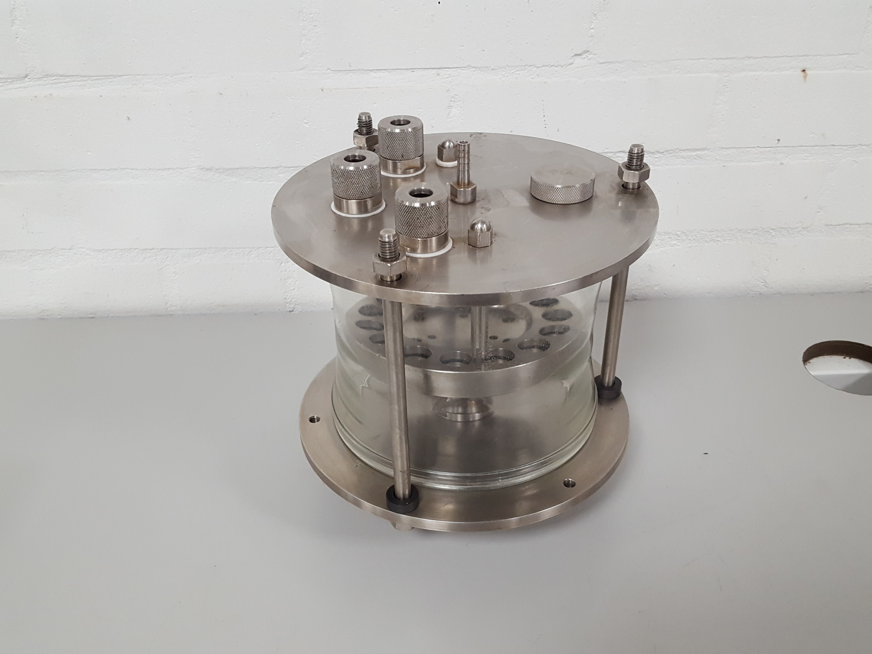 Image of QVF Borosilicate Pyrex Scientific Glass Bioreactor Vessel Fermenter Lab