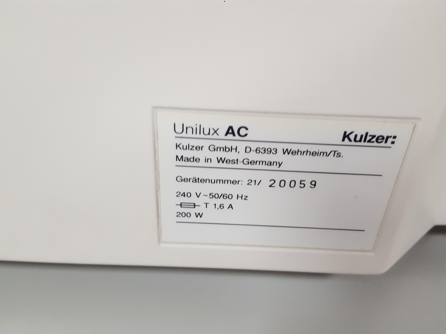 Image of Kulzer Unilux AC Dental Light Curing Unit Lab Dentistry Curer