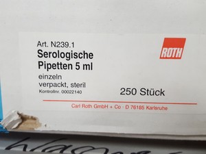Thumbnail image of 945x Roth Serological Pipettes, 150x 25mL, 500x 5mL, 240x2mL Lab