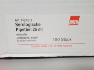 Thumbnail image of 945x Roth Serological Pipettes, 150x 25mL, 500x 5mL, 240x2mL Lab