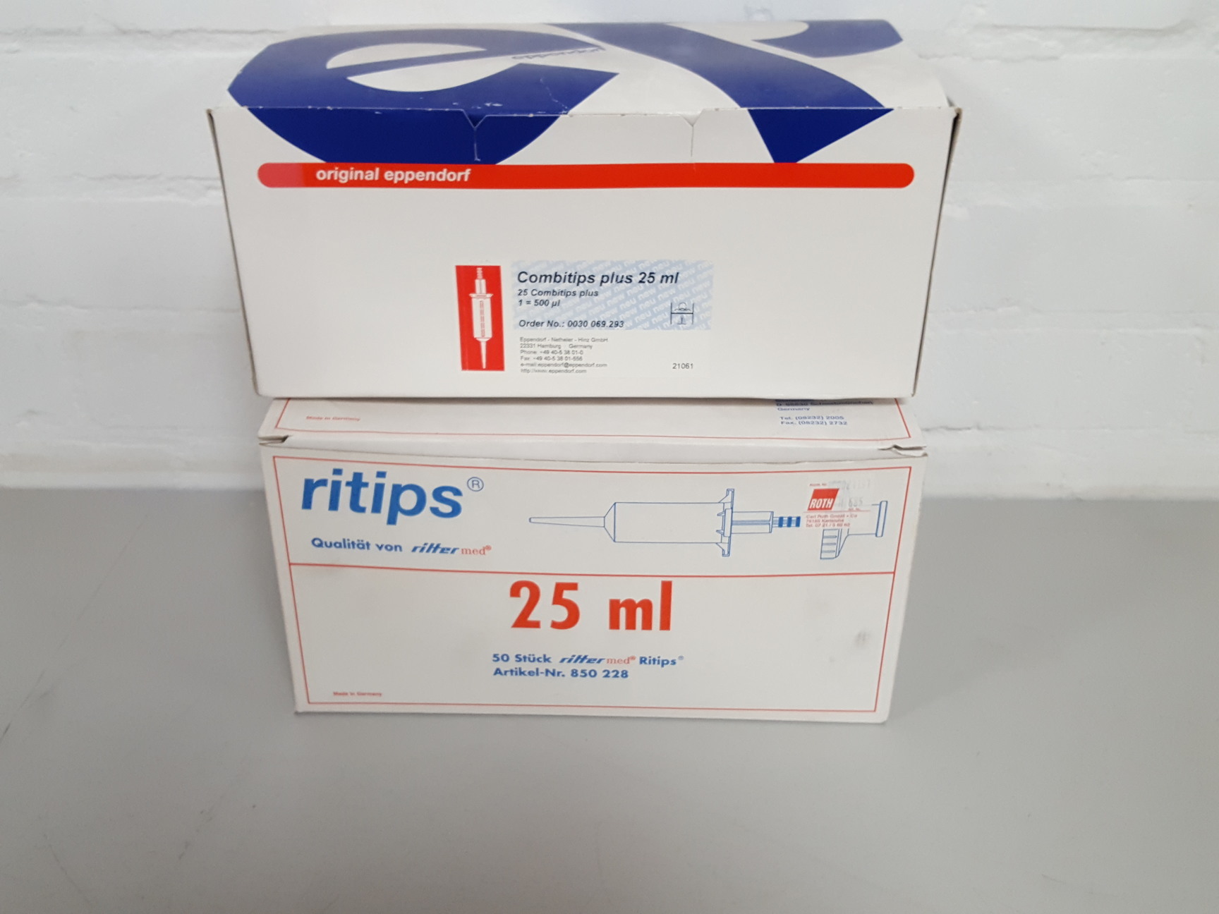 Image of 300x Combitips Plus Eppendorf Tips 125x50mL, 75x25mL, 100x5mL