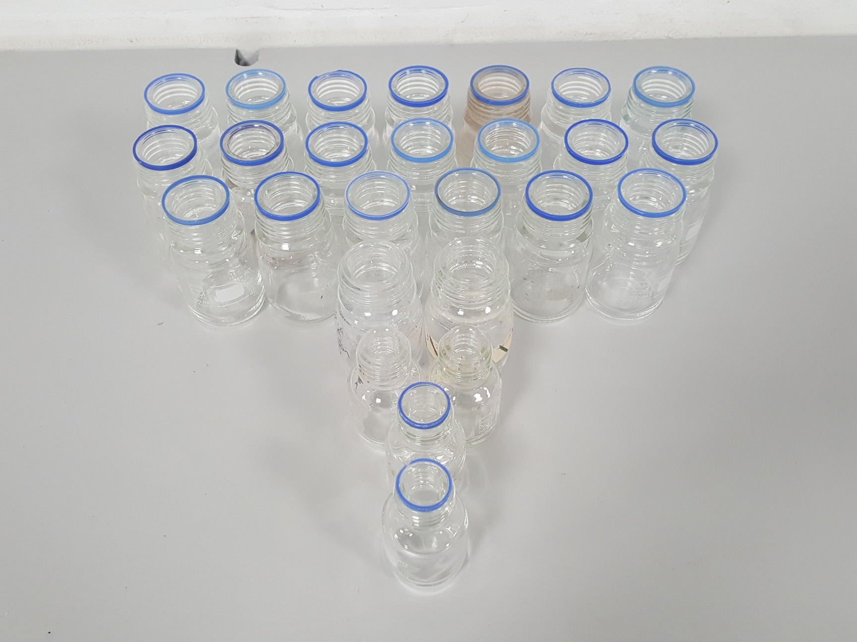 Image of 26x Glassware Duran Glass Bottles 100mL, 50mL, - No Lids